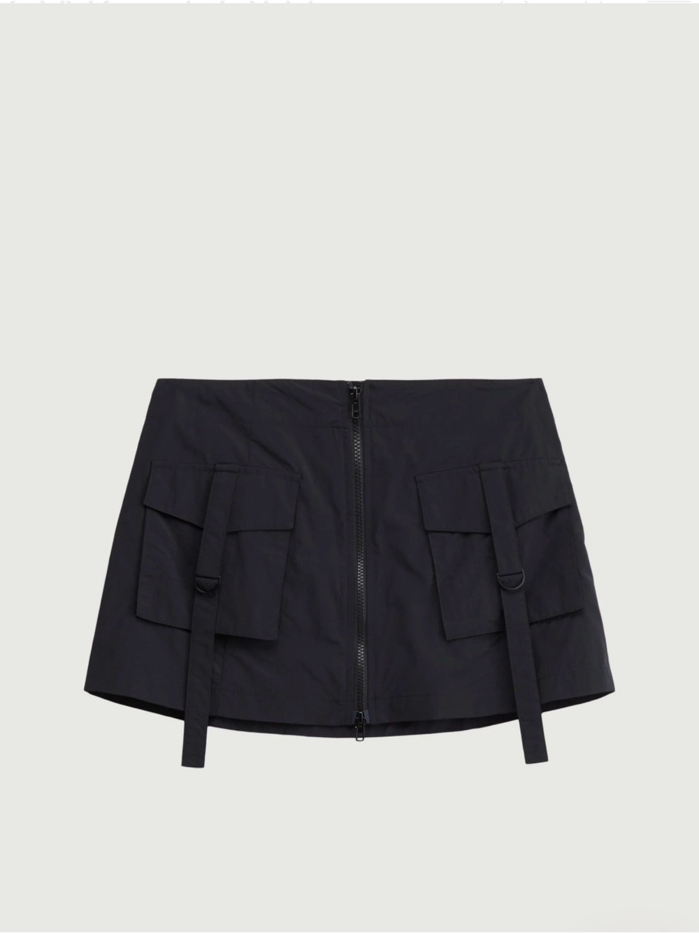 OAK + FORT Mini Nylon Cargo Skirt with Front Zip